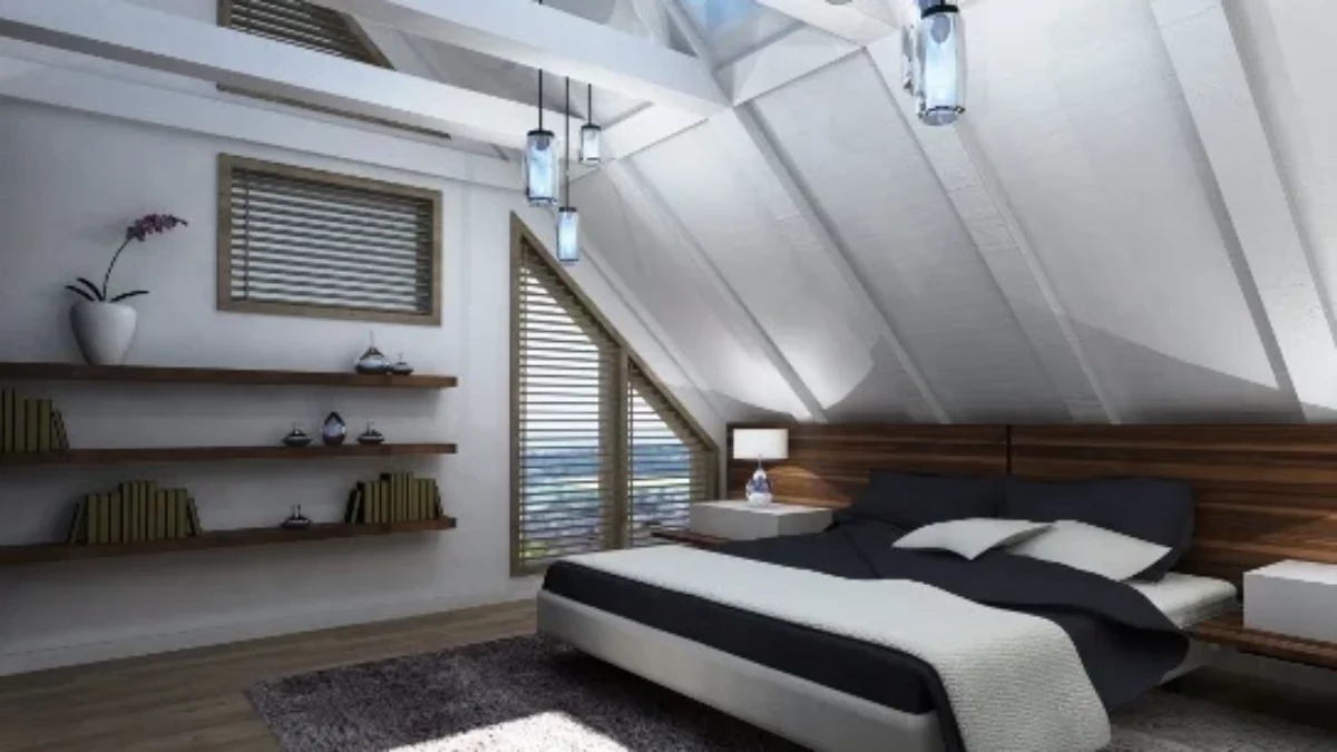 Desain Kamar Tidur di Loteng Elegan Banget