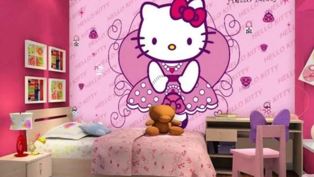 Dekorasi Dinding Kamar Tidur Hello Kitty Desain Ruang Tamu Semi Terbuka