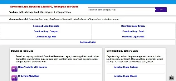 Tampilan Website Free Download MP3